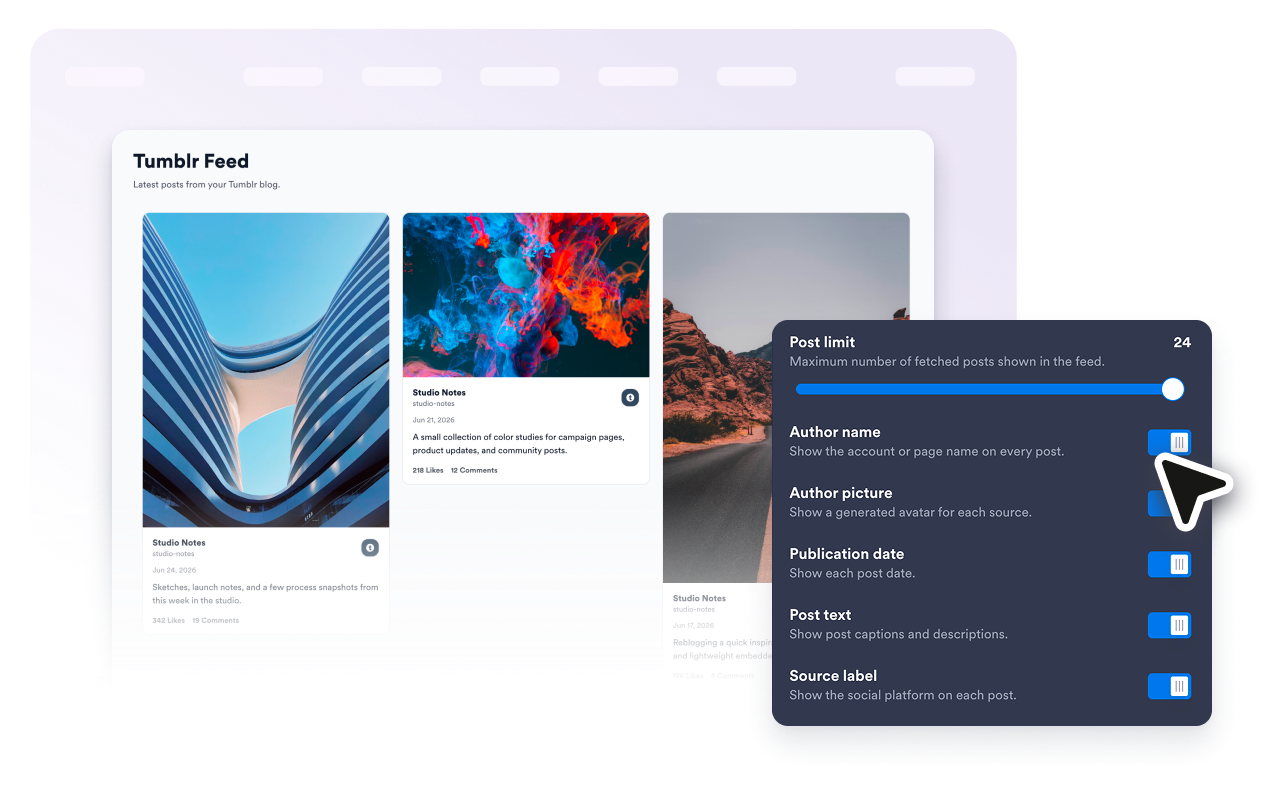 Choose visible post details