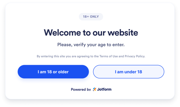 Age Verification Widget Features for Website Access