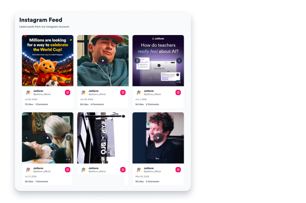 Instagram Feed Widget Features for Websites