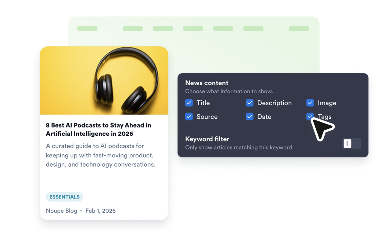Control article details and clicks