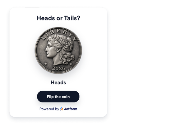 Build a Coin Flip widget that fits your page