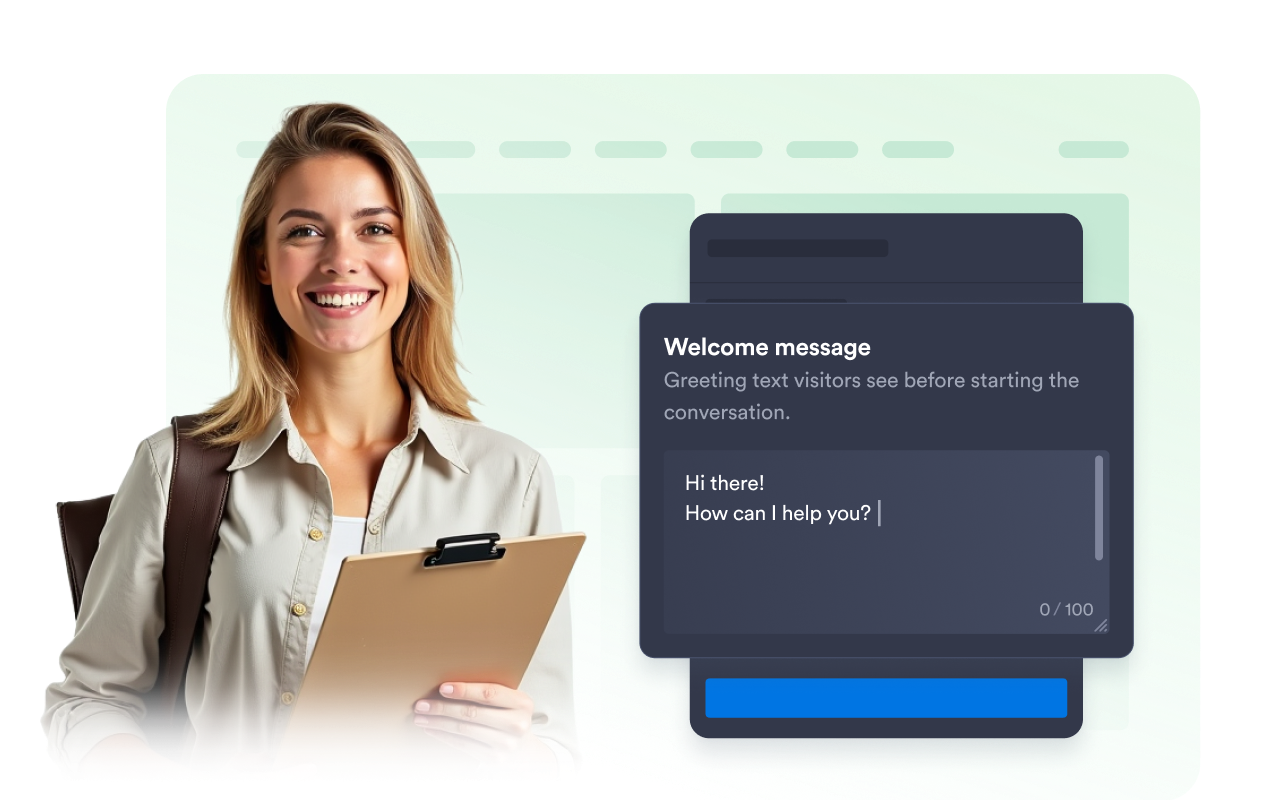 Set a helpful welcome message