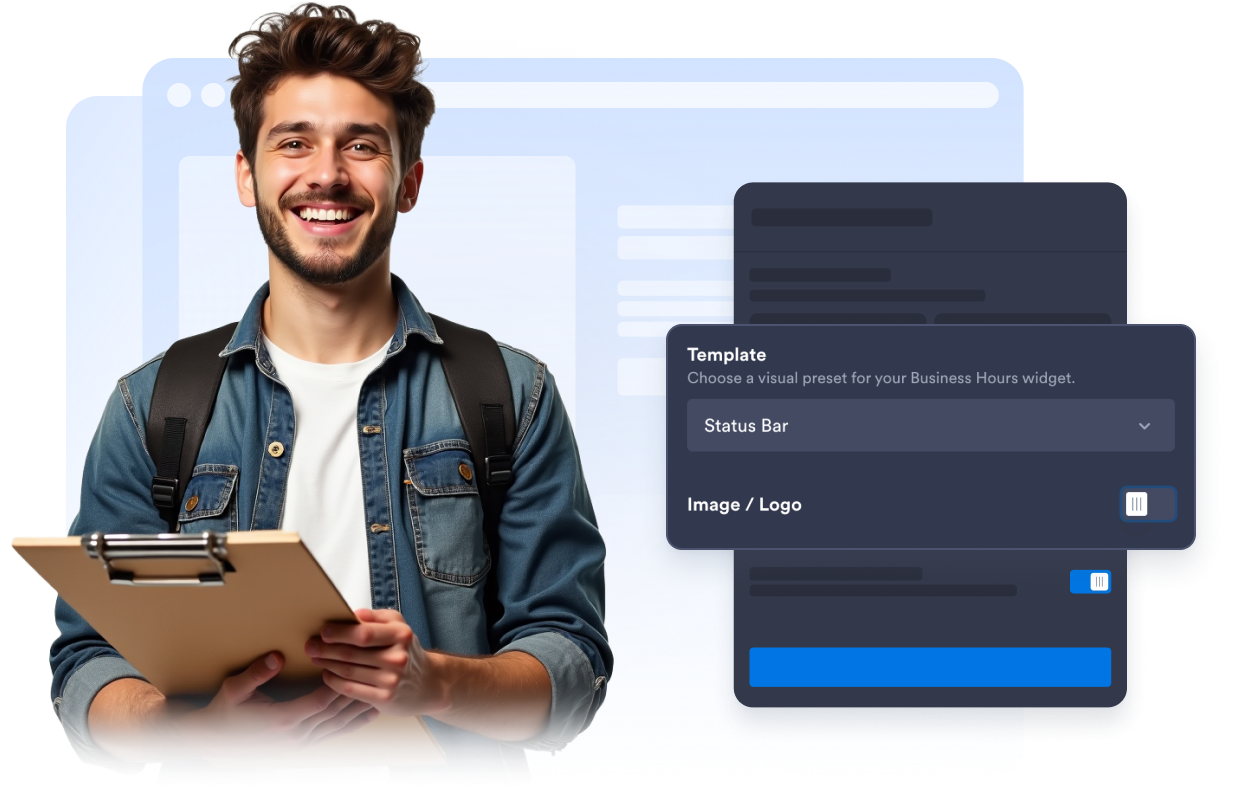 Start with a visual template, image, and theme