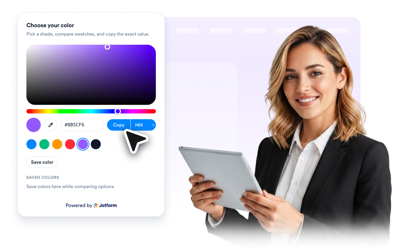 Show copy-ready color values
