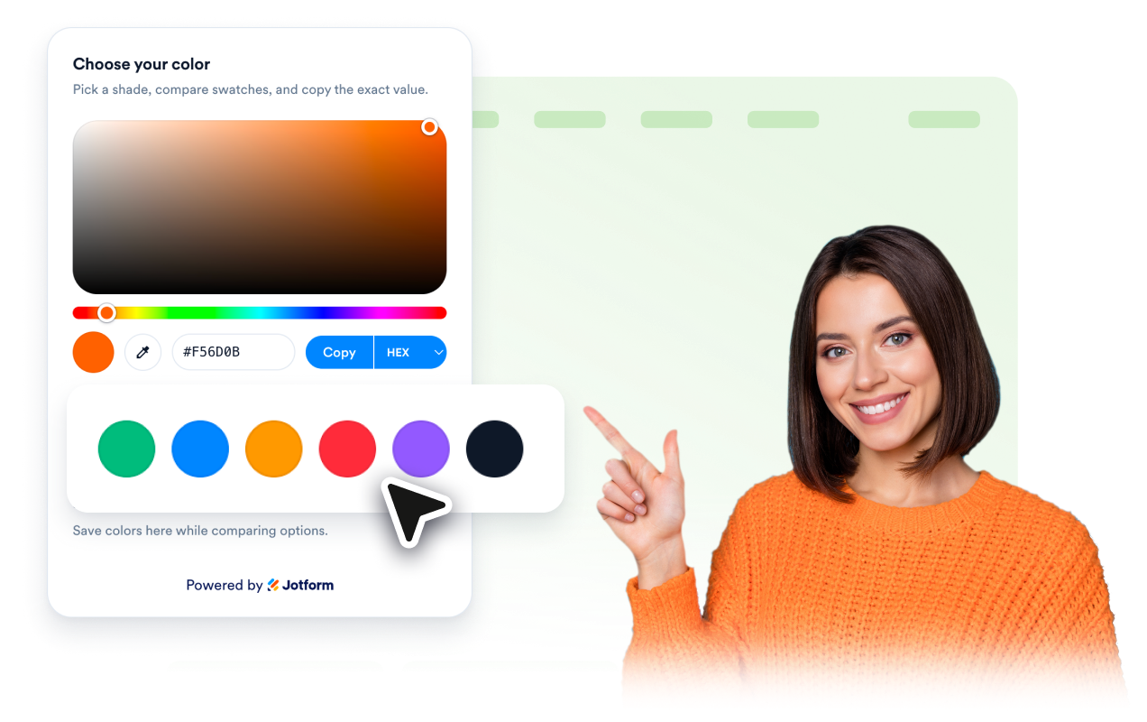 Offer named presets and saved swatches
