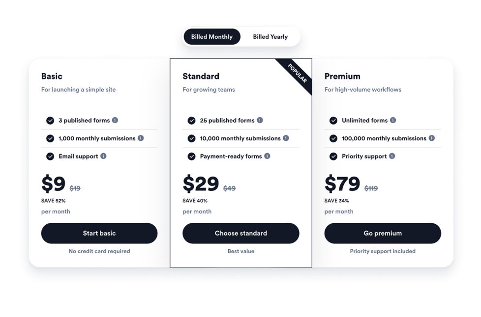 Pricing Table