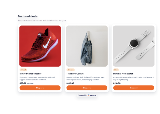 Create Product Cards for Your Website