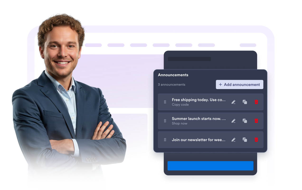Manage multiple announcement items