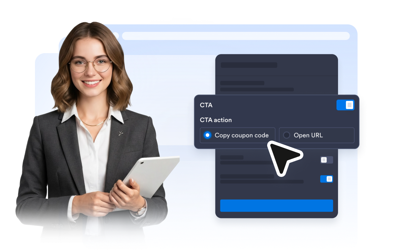 Add links or coupon copy actions
