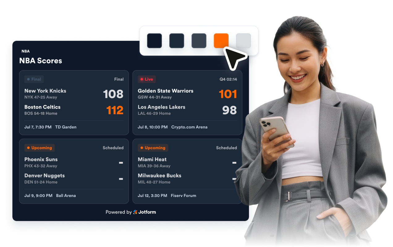 Match the scoreboard to your site