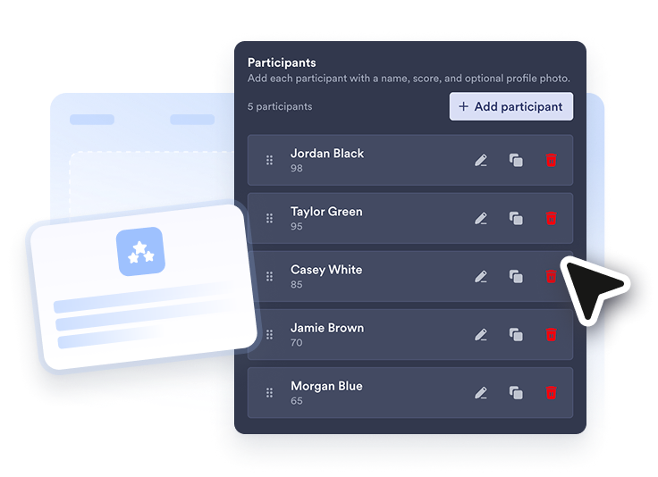 Add your participant data