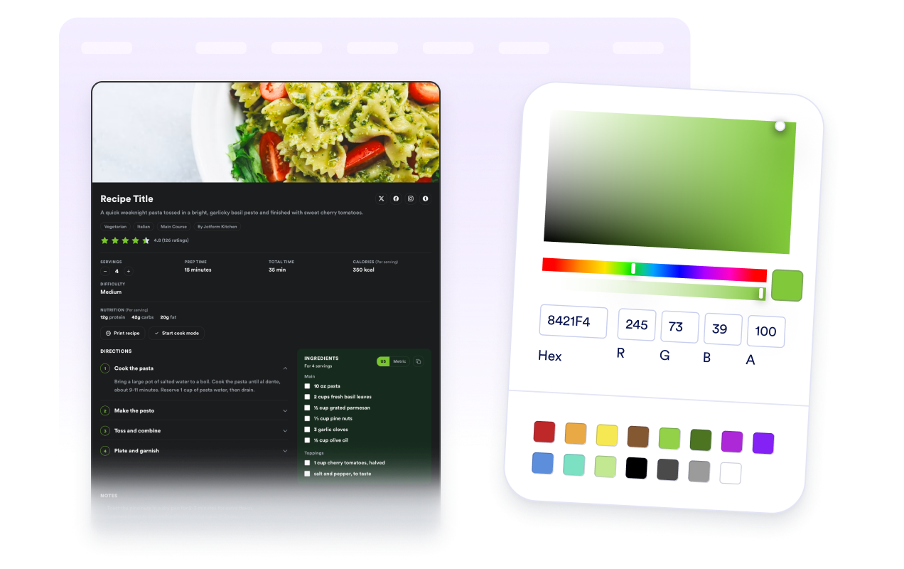 Customize the card for your brand