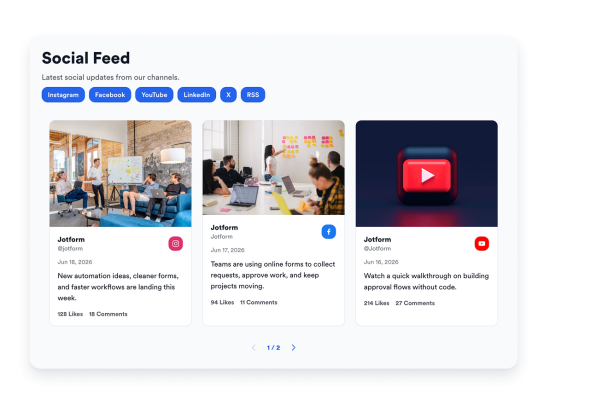 Social Feed Widget Features for Websites