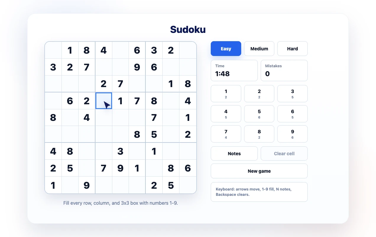 Add a familiar Sudoku board