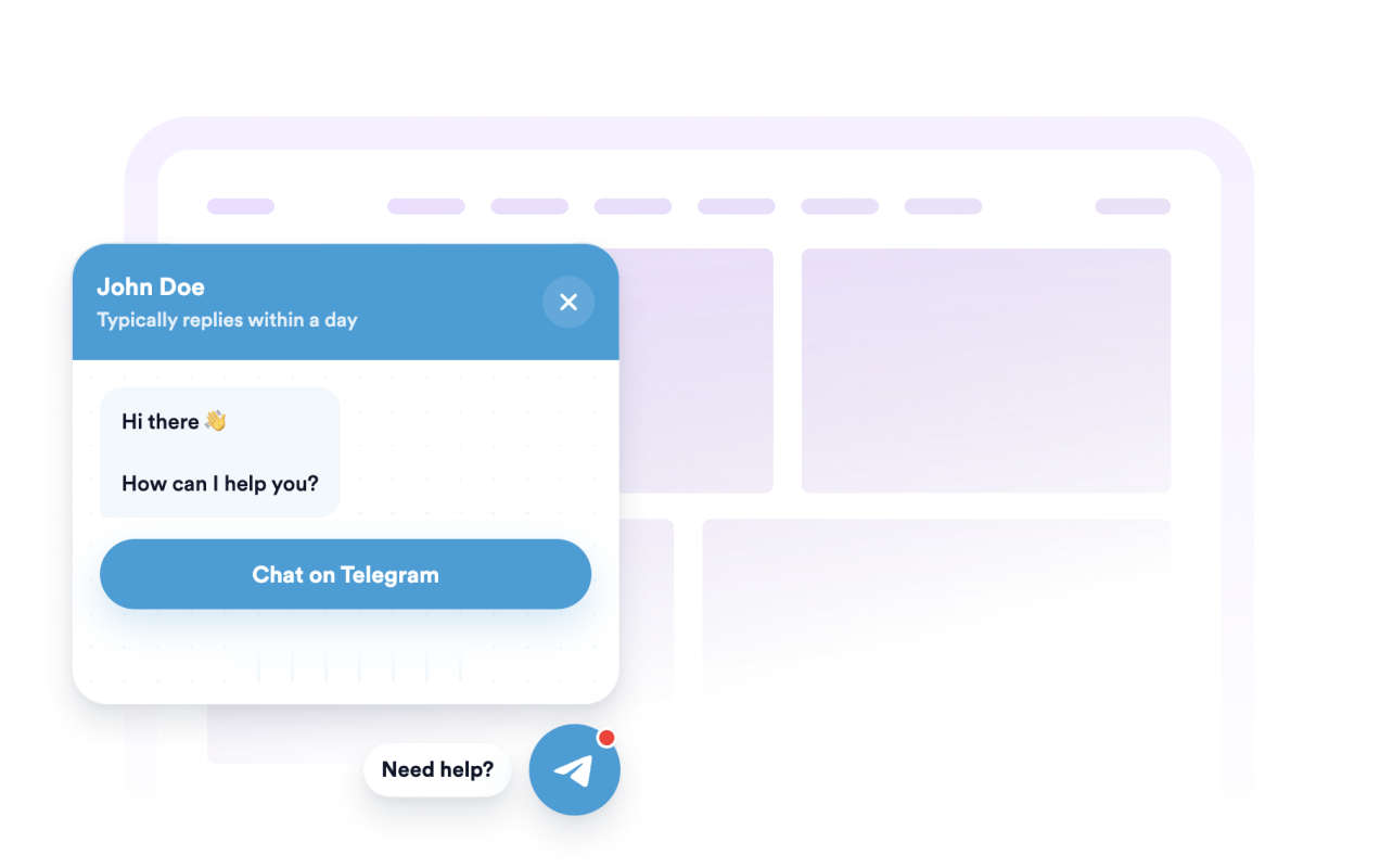 Open Telegram from your site
