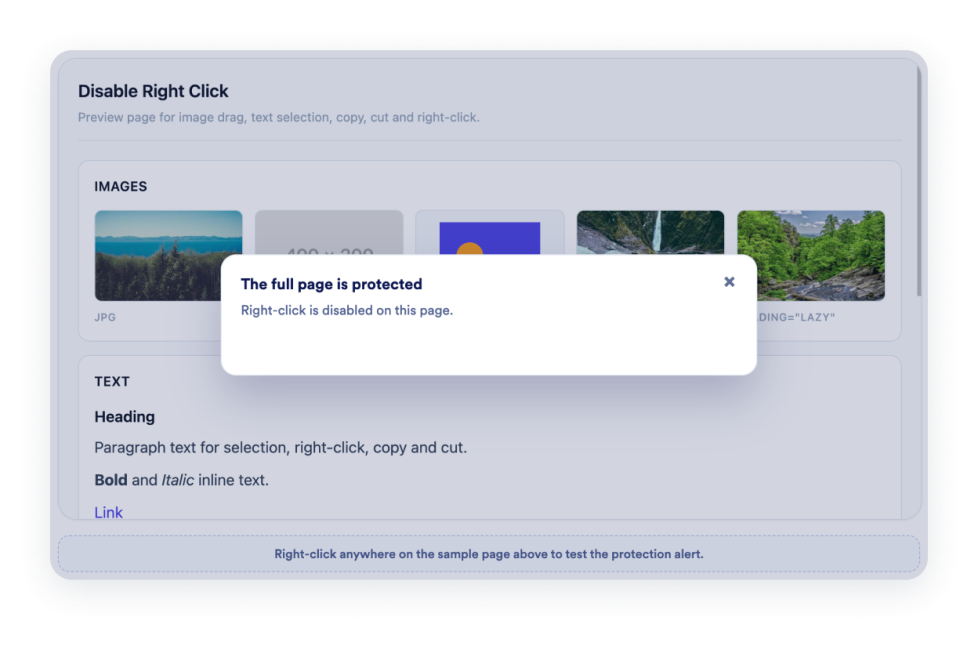 Disable Right Click