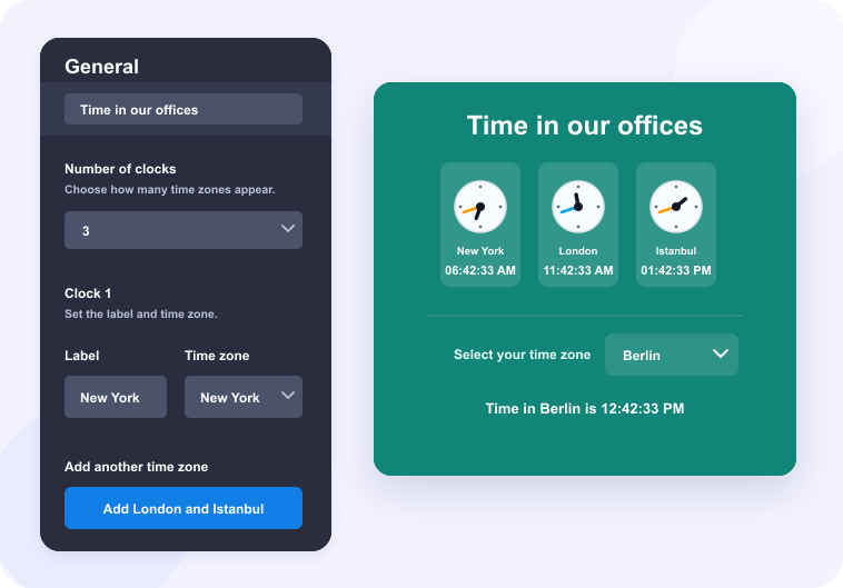 Add your time zones