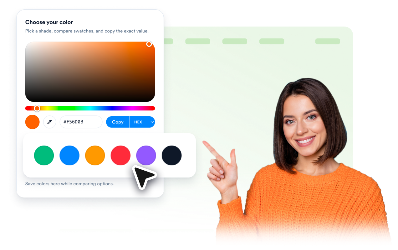 Offer named presets and saved swatches