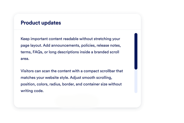 Create Your Own Custom Scrollbar Widget in Seconds for Your Website