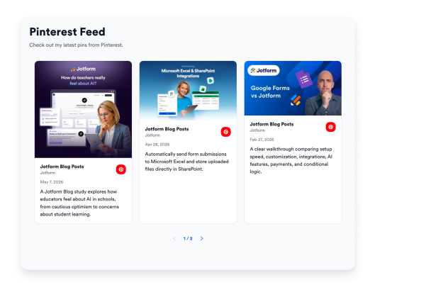 Turn Pinterest inspiration into a polished website feed