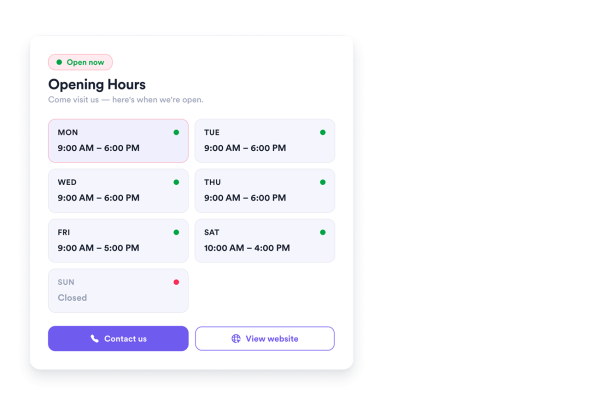 Create a Business Hours Widget for Your Website