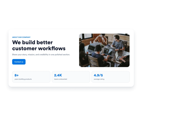 About Us Widget Features for Websites