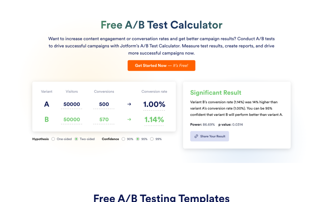 A/B Test Calculator