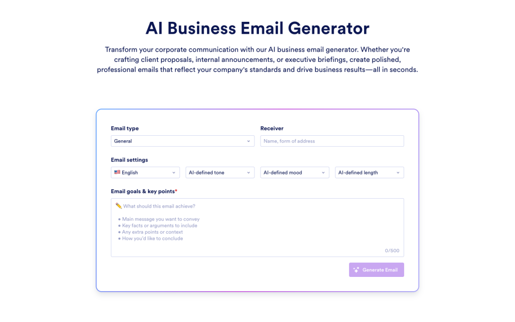 AI Business Email Generator