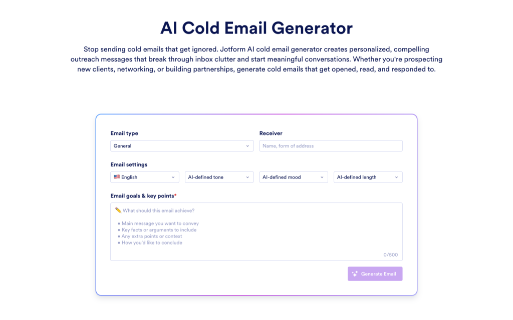 AI Cold Email Generator