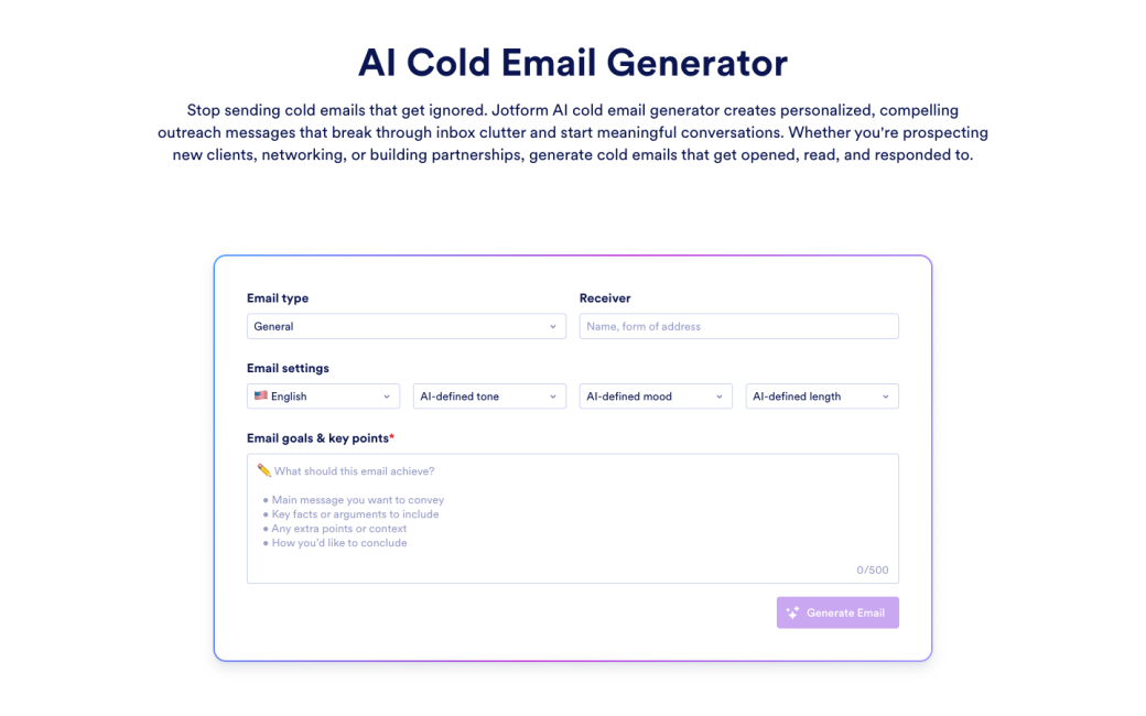 AI Cold Email Generator