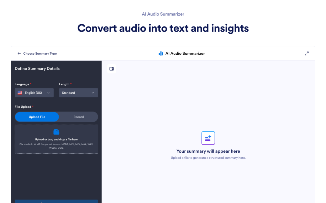 AI Audio Summarizer