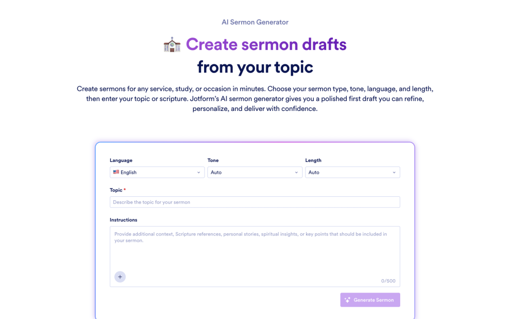 AI Sermon Generator