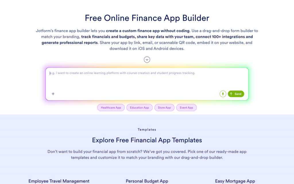 Finance App Builder