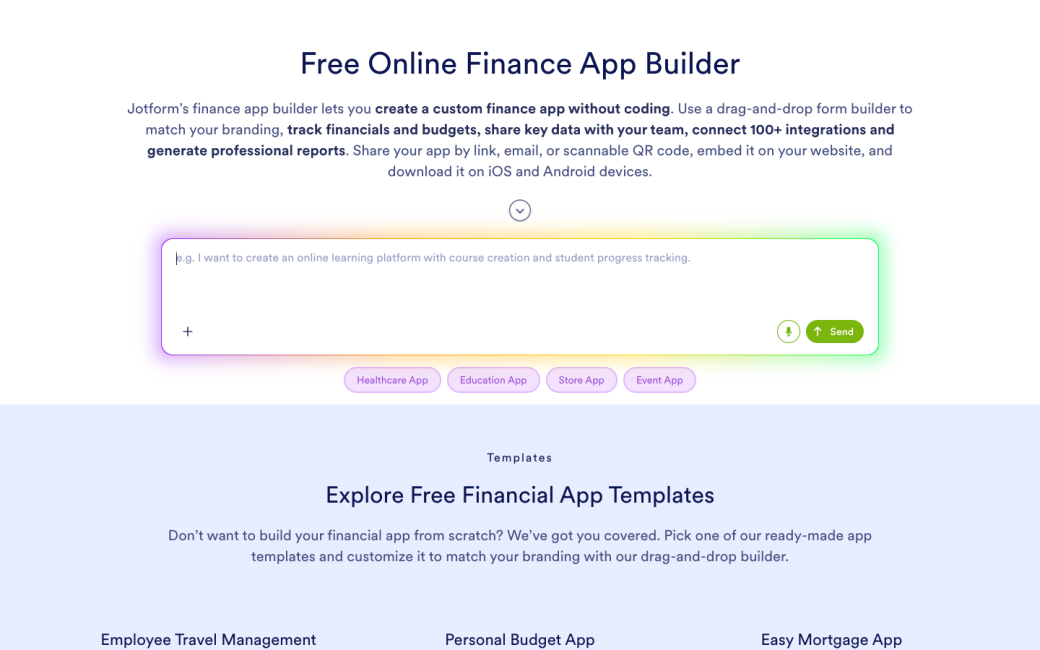Finance App Builder