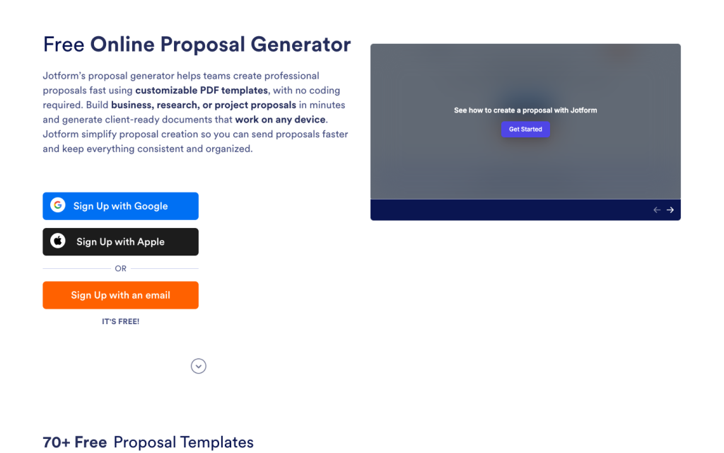 Online Proposal Creator