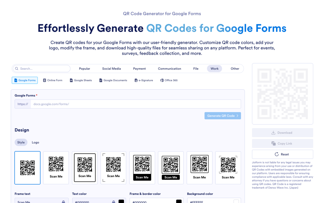 Google Forms QR Code