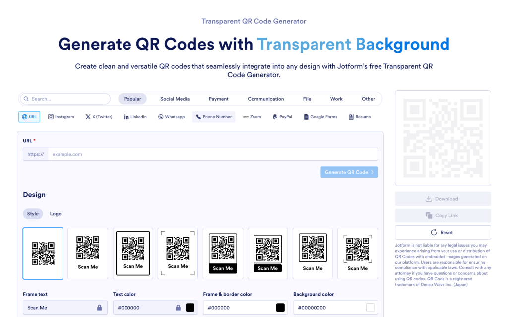 Transparent QR Code