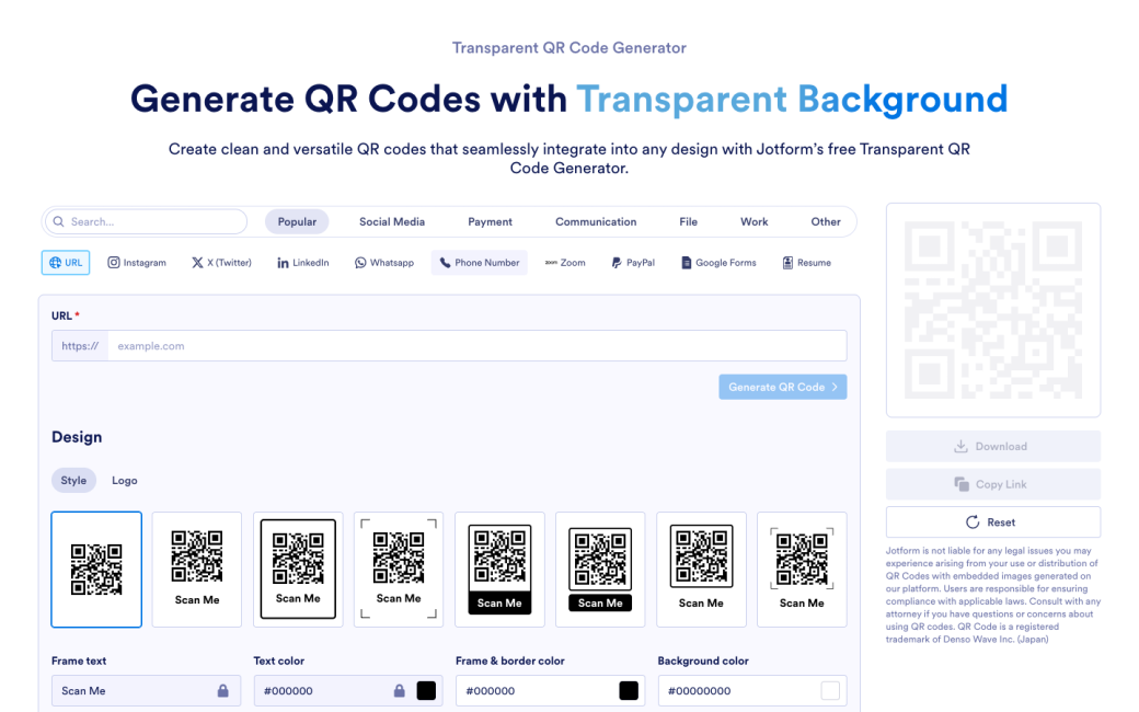 Transparent QR Code