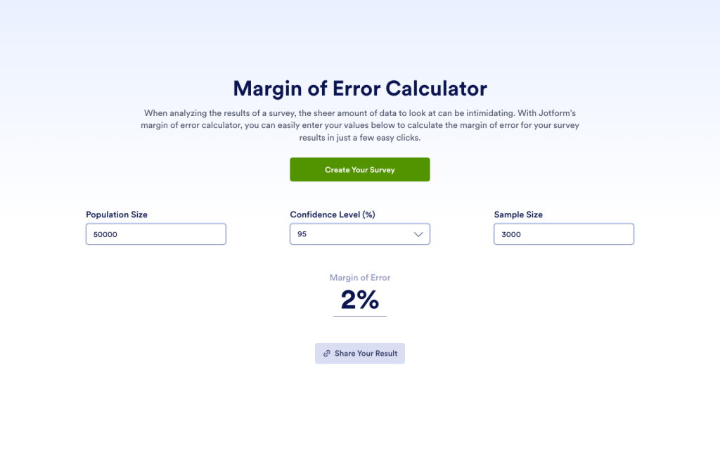 Margin of Error Calculator