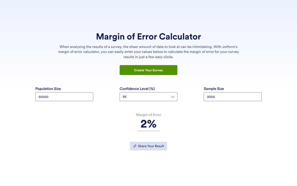 Margin of Error Calculator