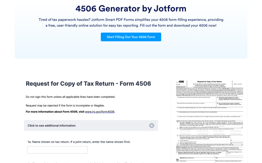 4506 Form Generator