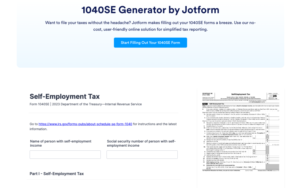 1040SE Form Generator