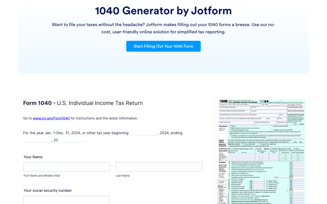 1040 Form Generator