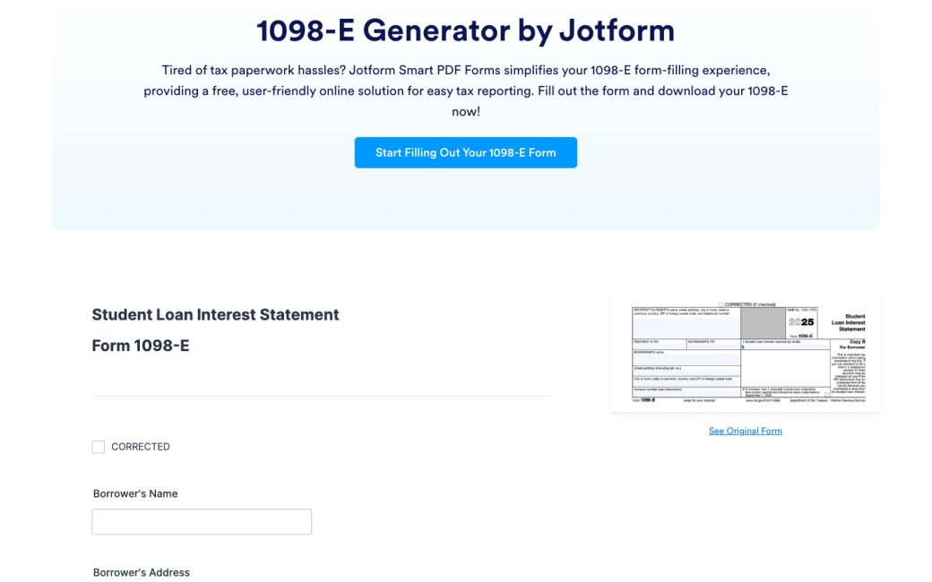 1098-E Form Generator