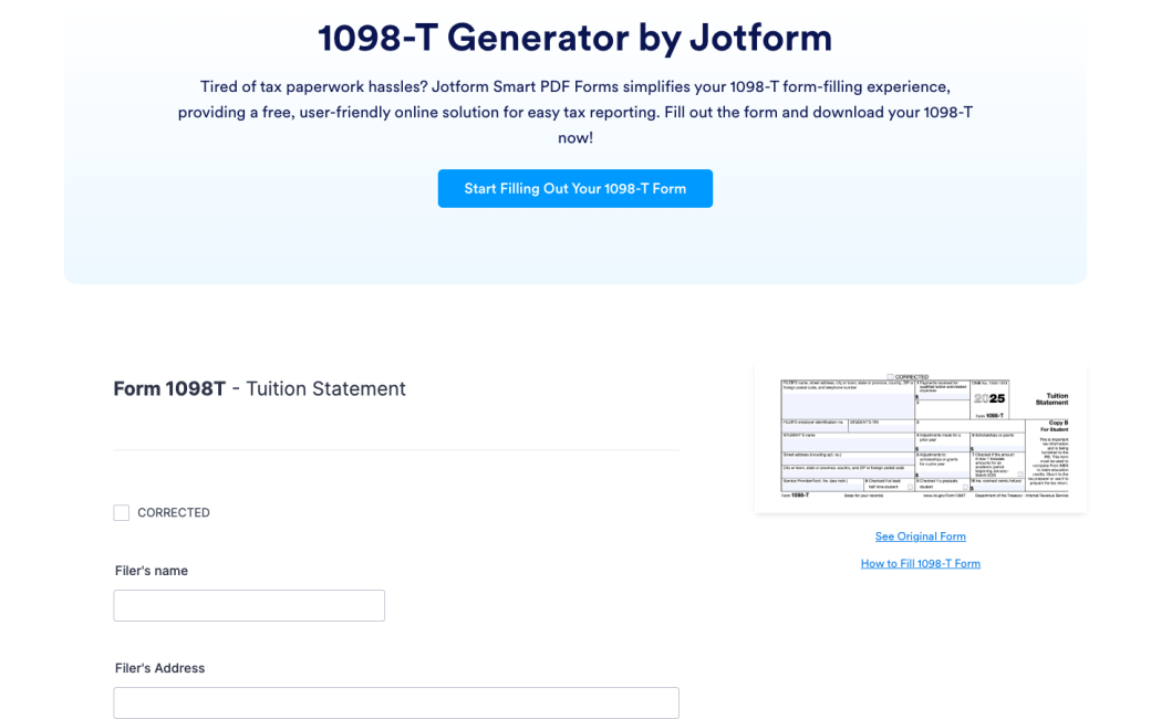 1098-T Form Generator