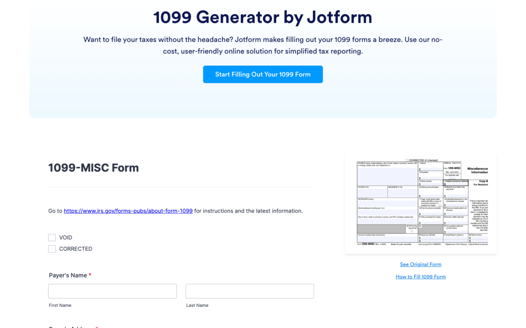 1099 Form Generator
