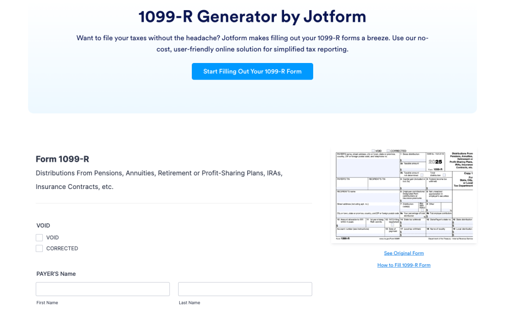 1099-R Form Generator
