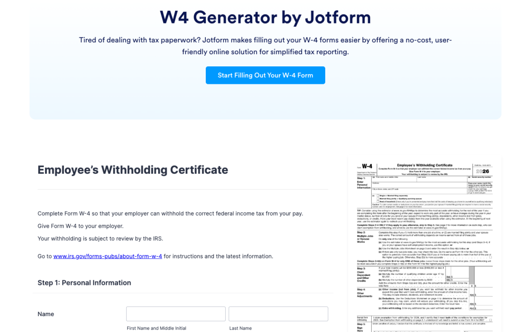 W4 Form Generator