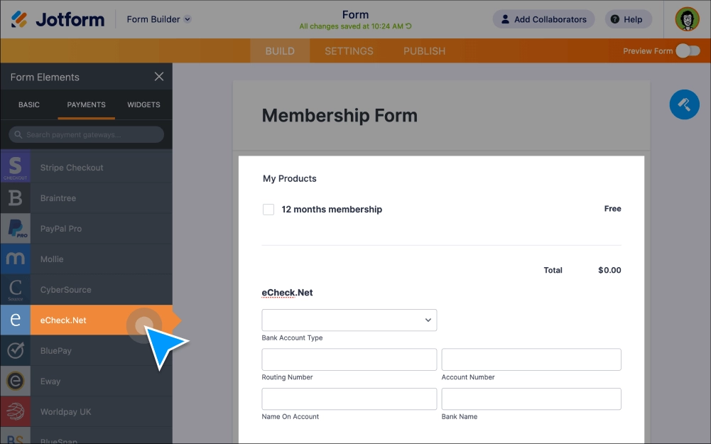 eCheck Payments
