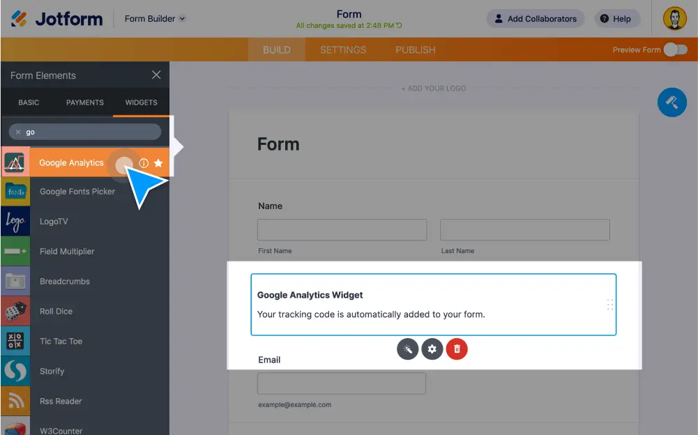 Google Analytics Form Tracking